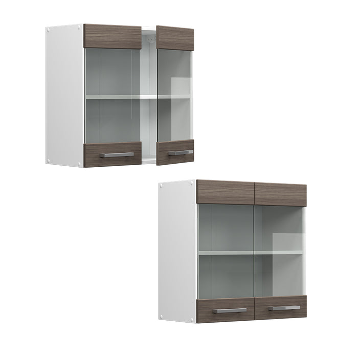 Vicco Mobile da cucina in vetro Grigio 60 cm