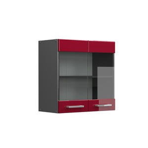 Vicco Mobile da cucina in vetro Rosso lucido 60 cm