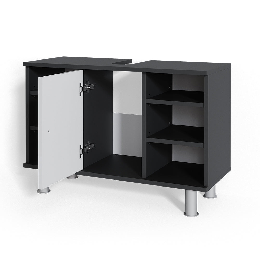 Vicco Mobile sottolavabo per bagno Antracite/bianco lucido 80 x 54 cm