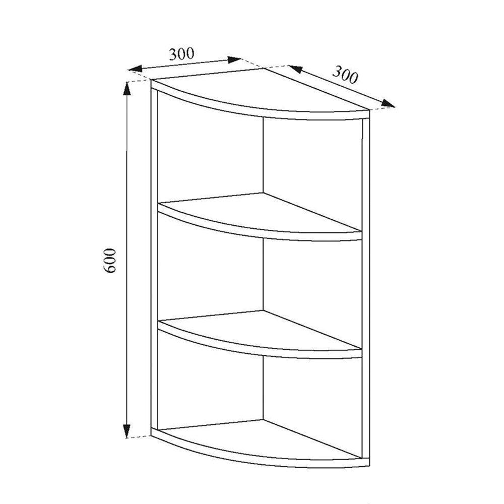 Vicco Libreria angolare da terra Legno antico 30 x 60 cm