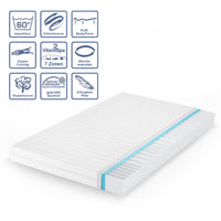 Vitalispa Materasso in schiuma fredda Bianco 140 x 200 cm H3 grado di durezza, 7 zone