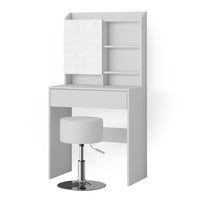 Vicco Tavolo da toeletta Bianco 70 cm con sgabello