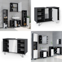 Vicco Mobile sottolavabo per bagno Antracite/bianco lucido 80 x 54 cm