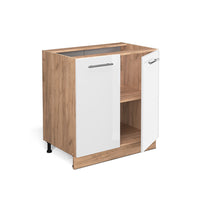 Vicco Mobiletto base cucina Bianco lucido 80 cm con ripiano, PL Antracite