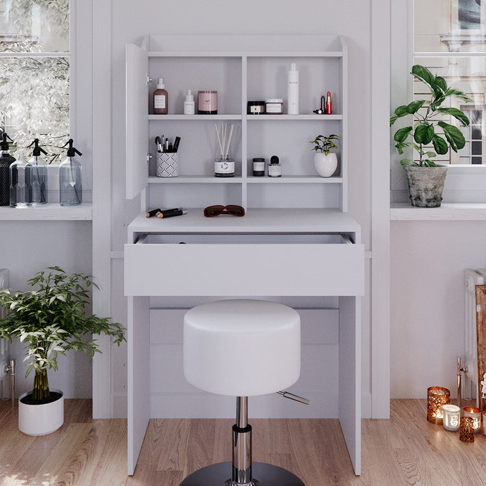 Vicco Tavolo da toeletta Bianco 70 cm con sgabello