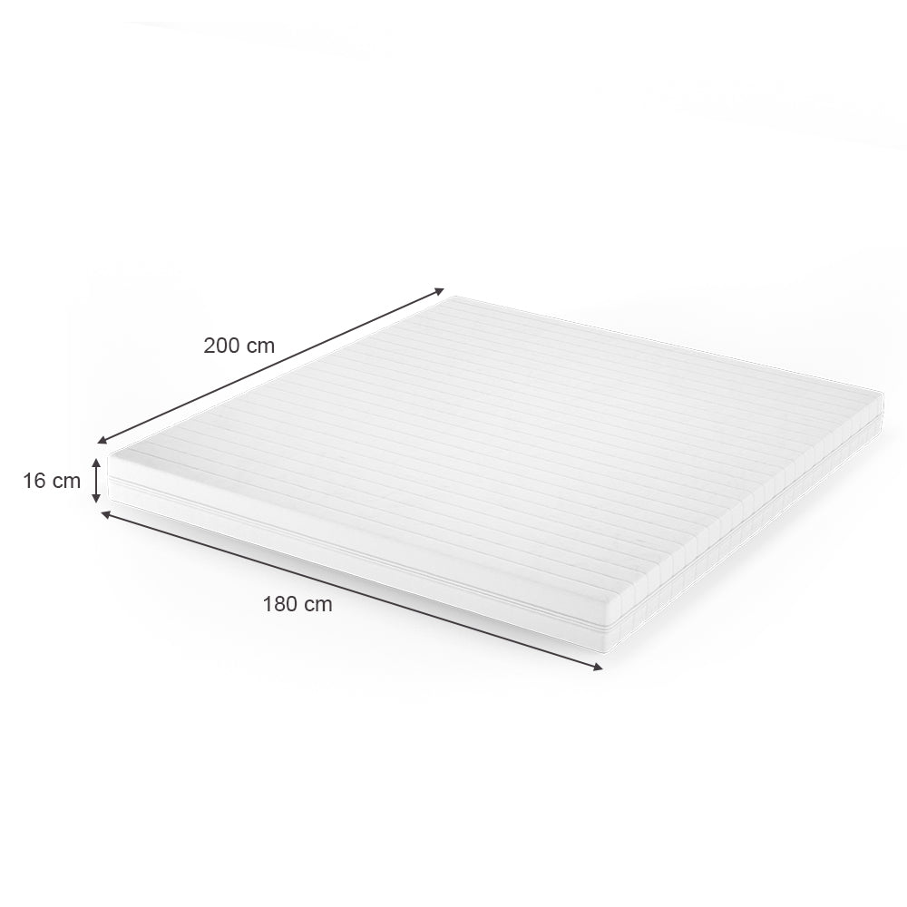 Vitalispa Materasso in schiuma fredda Bianco 180 x 200 cm H3 grado di durezza, 7 zone