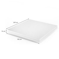 Vitalispa Materasso in schiuma fredda Bianco 180 x 200 cm H2 grado di durezza, 7 zone