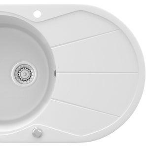 Bergström Lavello Bianco 78 x 50 cm Rotondo con posto per asciugare