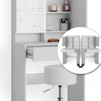 Vicco Tavolo da toeletta Bianco 70 cm con sgabello