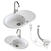 Bergström Lavello Bianco 78 x 50 cm Rotondo con posto per asciugare