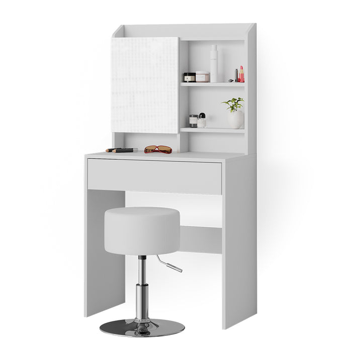 Vicco Tavolo da toeletta Bianco 70 cm con sgabello