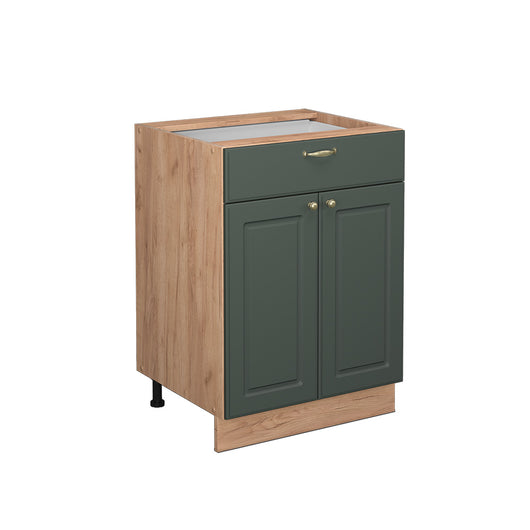 Vicco Mobiletto base per cucina Verde-oro Country House 60 cm con cassetto, senza piano di lavoro
