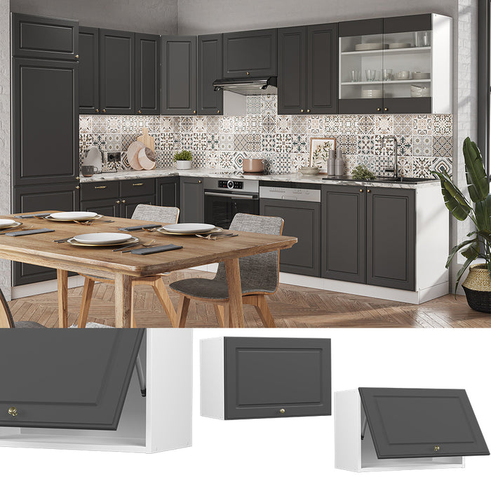 Vicco Pensile da cucina Antracite-oro 60 cm Piatto