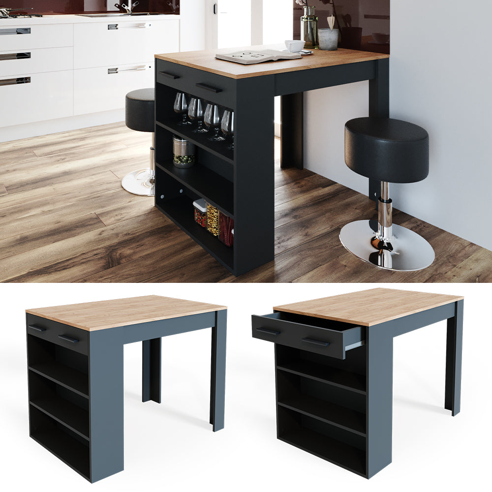 Vicco Tavolo da pranzo Antracite/quercia dorata 67 x 100 cm