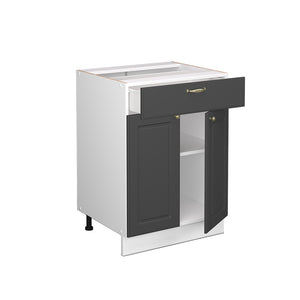 Vicco Mobiletto base per cucina Antracite-oro 60 cm con cassetto, PL Marmo