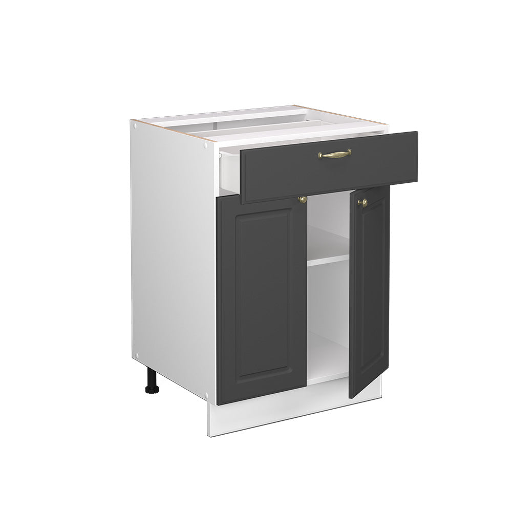 Vicco Mobiletto base per cucina Antracite-oro 60 cm con cassetto, PL Rovere