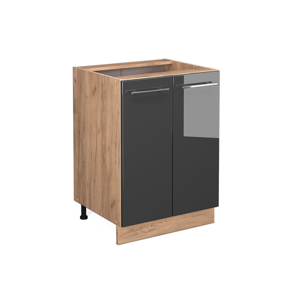 Vicco Mobiletto base cucina Antracite lucido 60 cm senza piano di lavoro