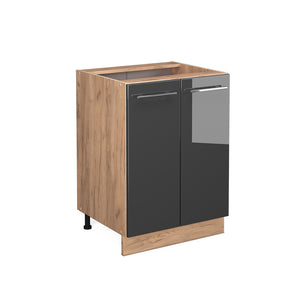 Vicco Mobiletto base cucina Antracite lucido 60 cm senza piano di lavoro