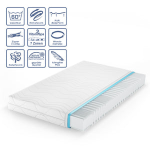 Vitalispa Materasso in schiuma fredda Bianco 120 x 200 cm 20 cm di altezza