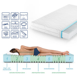 Vitalispa Materasso in schiuma fredda Bianco 120 x 200 cm 20 cm di altezza