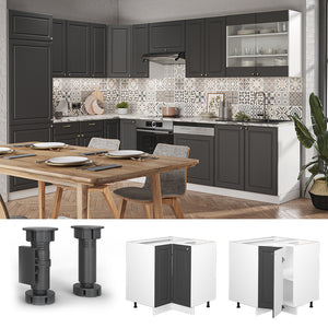 Vicco Mobile ad angolo cucina Antracite-oro 80.5 cm , PL Marmo