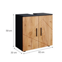 Vicco Mobile sottolavabo per bagno Quercia dorata/antracite 60 x 59 cm