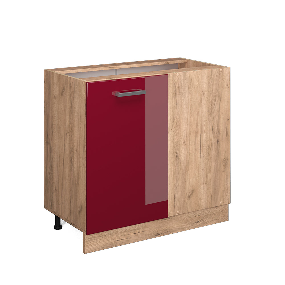 Vicco Mobile ad angolo cucina Rosso lucido 86 cm senza piano di lavoro