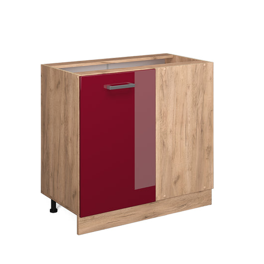 Vicco Mobile ad angolo cucina Rosso lucido 86 cm senza piano di lavoro