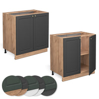 Vicco Mobiletto base cucina Antracite-oro 80 cm con ripiano, senza piano di lavoro