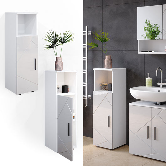 Vicco Mobiletto bagno Bianco lucido 30 x 95 cm