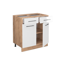 Vicco Mobiletto base per cucina Bianco lucido 80 cm senza piano di lavoro