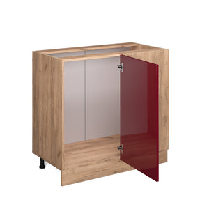 Vicco Mobile ad angolo cucina Rosso lucido 86 cm , PL Rovere