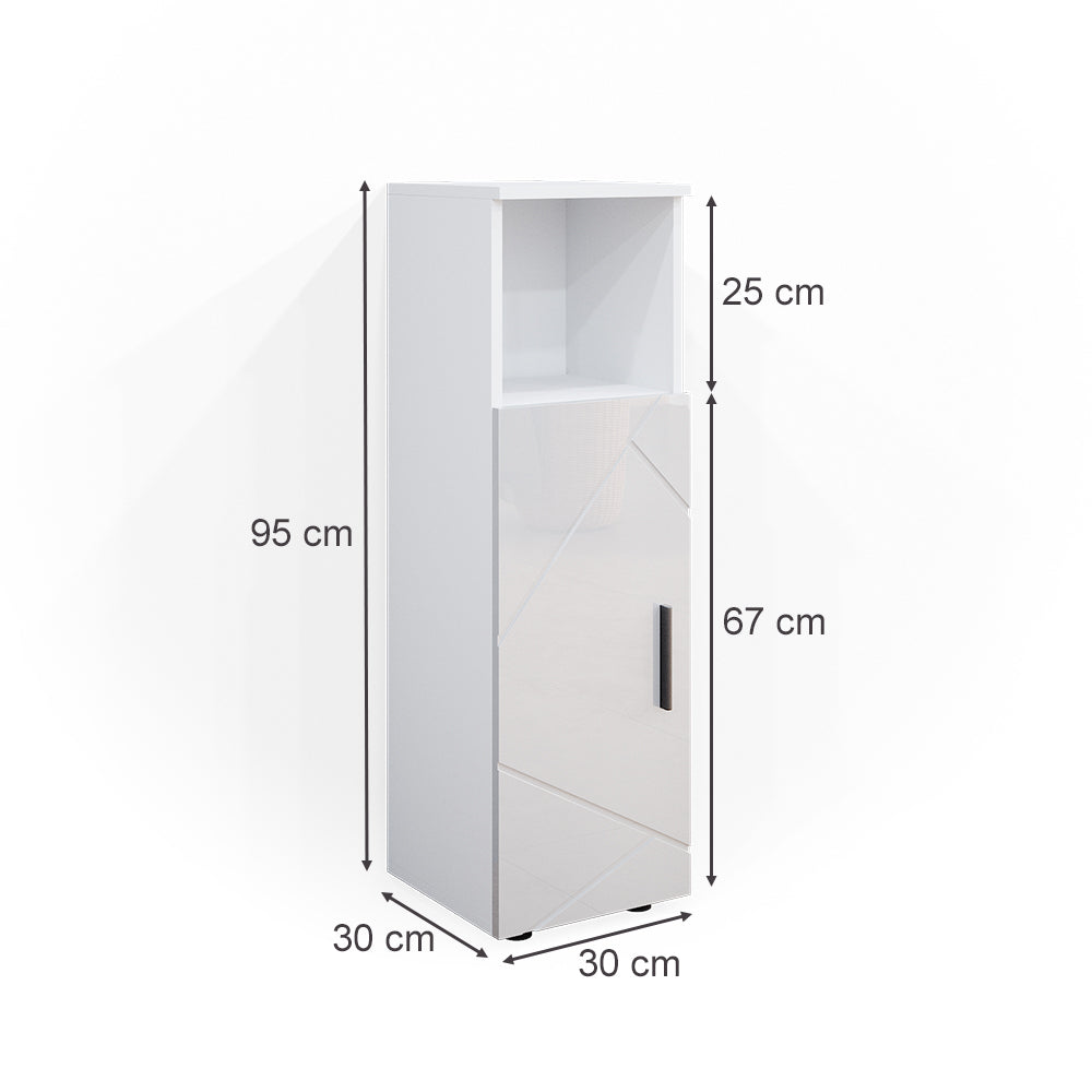 Vicco Mobiletto bagno Bianco lucido 30 x 95 cm