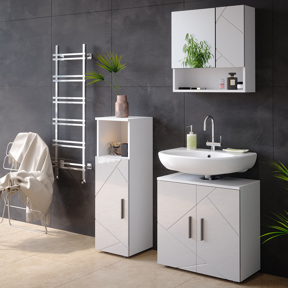 Vicco Mobiletto bagno Bianco lucido 30 x 95 cm