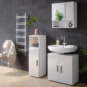 Vicco Mobiletto bagno Bianco lucido 30 x 95 cm
