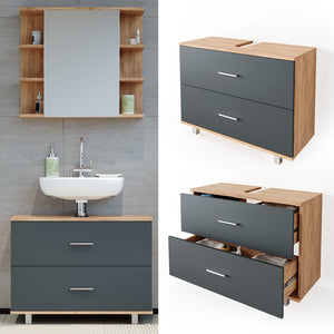 Vicco Mobile sottolavabo per bagno Antracite/quercia dorata 80 x 60.8 cm