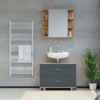 Vicco Mobile sottolavabo per bagno Antracite/quercia dorata 80 x 60.8 cm