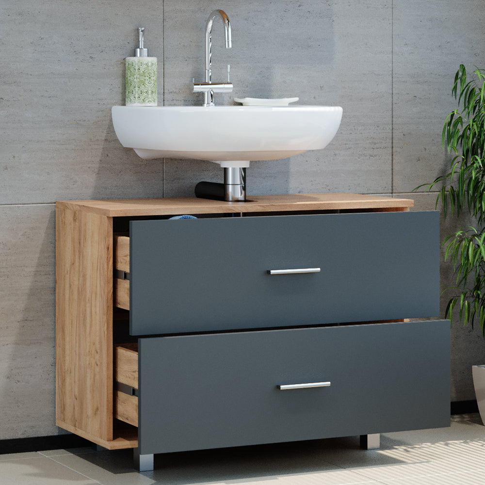 Vicco Mobile sottolavabo per bagno Antracite/quercia dorata 80 x 60.8 cm