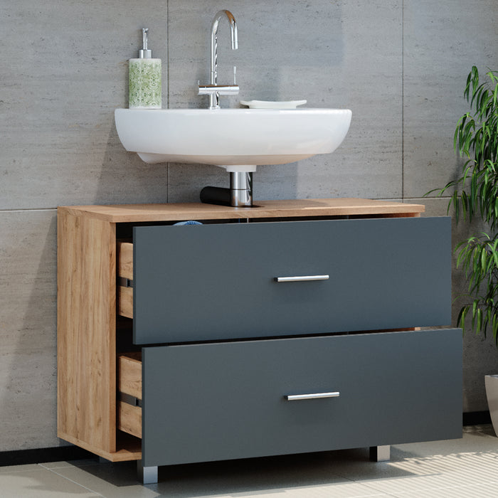 Vicco Mobile sottolavabo per bagno Antracite/quercia dorata 80 x 60.8 cm