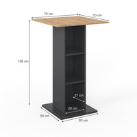 Vicco Tavolo bar alto Antracite 70 x 70 cm