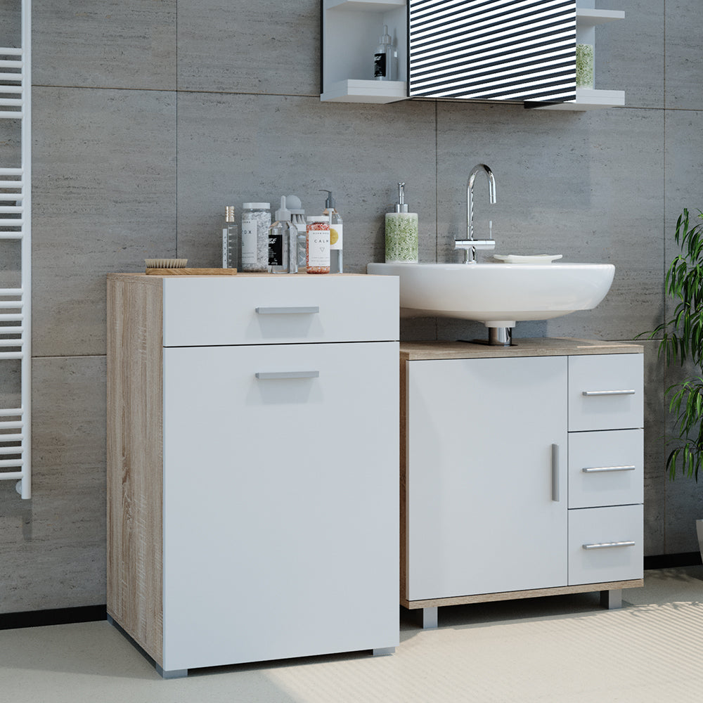 Vicco Armadietto da bagno con portabiancheria Sonoma 50 x 78.5 cm