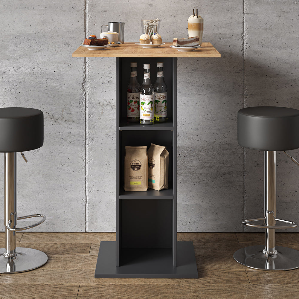 Vicco Tavolo bar alto Antracite 70 x 70 cm
