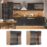 Vicco Mobile da cucina in vetro Antracite lucido 60 cm