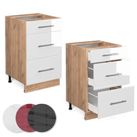 Vicco Mobiletto base per cucina Bianco lucido 50 cm , PL Rovere