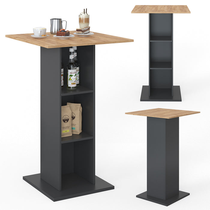 Vicco Tavolo bar alto Antracite 70 x 70 cm