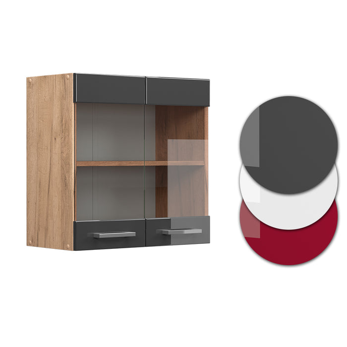 Vicco Mobile da cucina in vetro Antracite lucido 60 cm