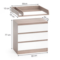 Vicco Fasciatoio Bianco/Sonoma 80 x 87 cm