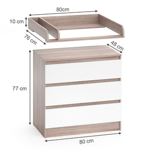 Vicco Fasciatoio Bianco/Sonoma 80 x 87 cm