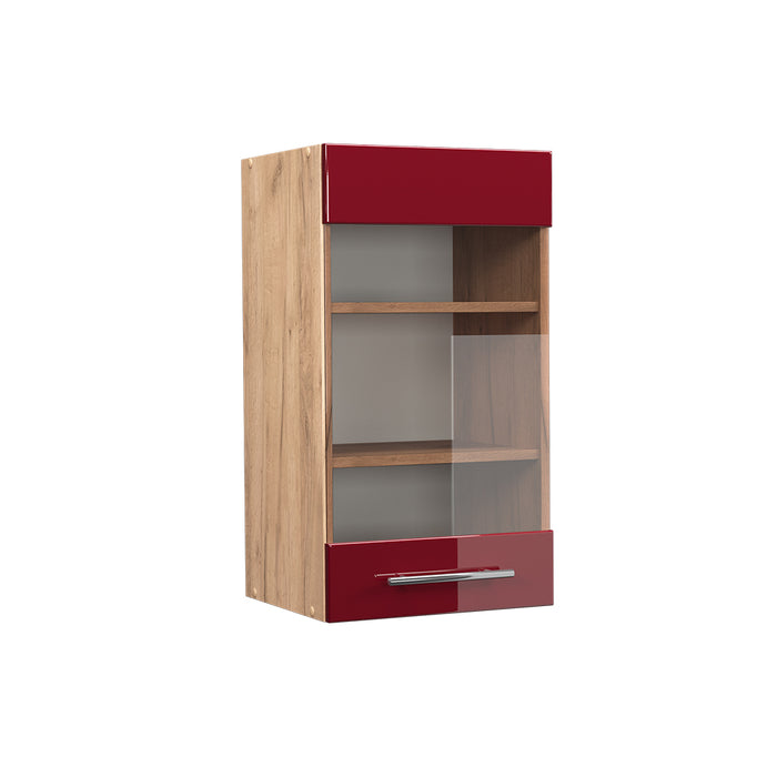 Vicco Mobile da cucina in vetro Rosso bordeaux lucido 40 cm