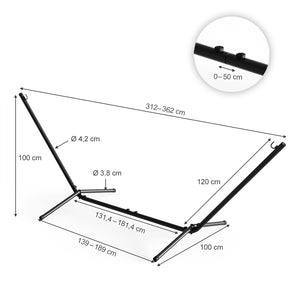 OK-Living Telaio per amaca Nero 362 cm